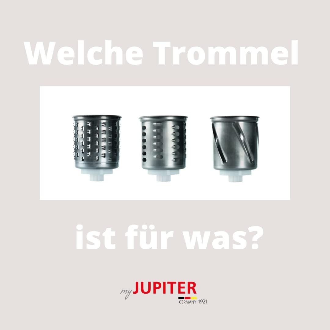 Jupiter Küchenmaschinen original dreier Zusatztrommelset (Feinreib,Julienne, Kronen), Edelstahl, für