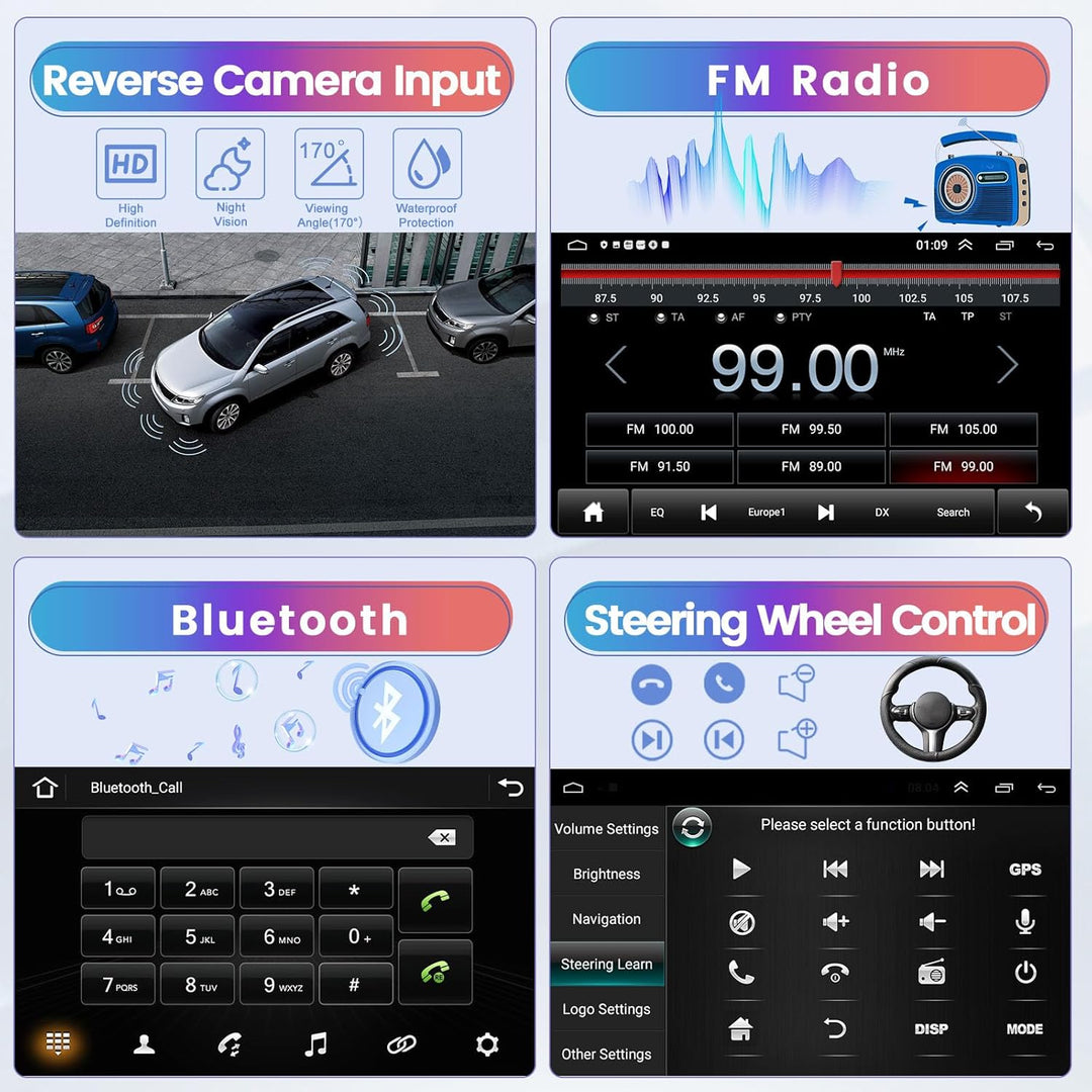 Hikity 2+64G Android 15 Autoradio für FIAT Punto(2005-2009) Linea(2007-2011) Radio Wireless CarPlay