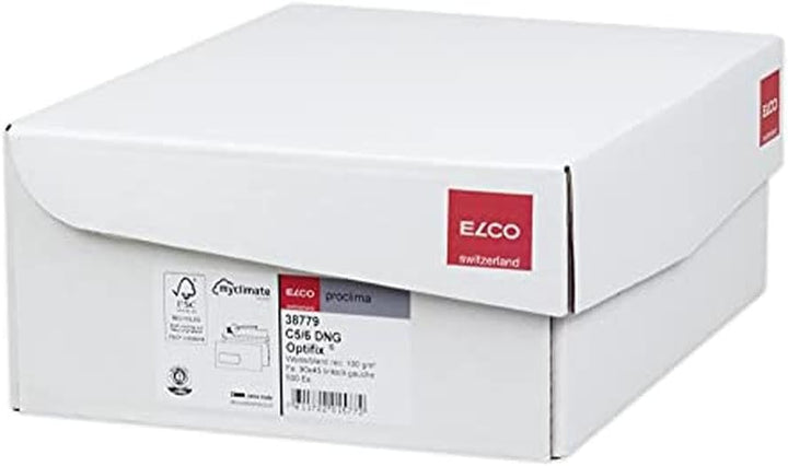 ELCO 38779 Proclima Box mit Deckel und 500 Briefumschläge/Versandtasche, Haftklebeverschluss, 100g,