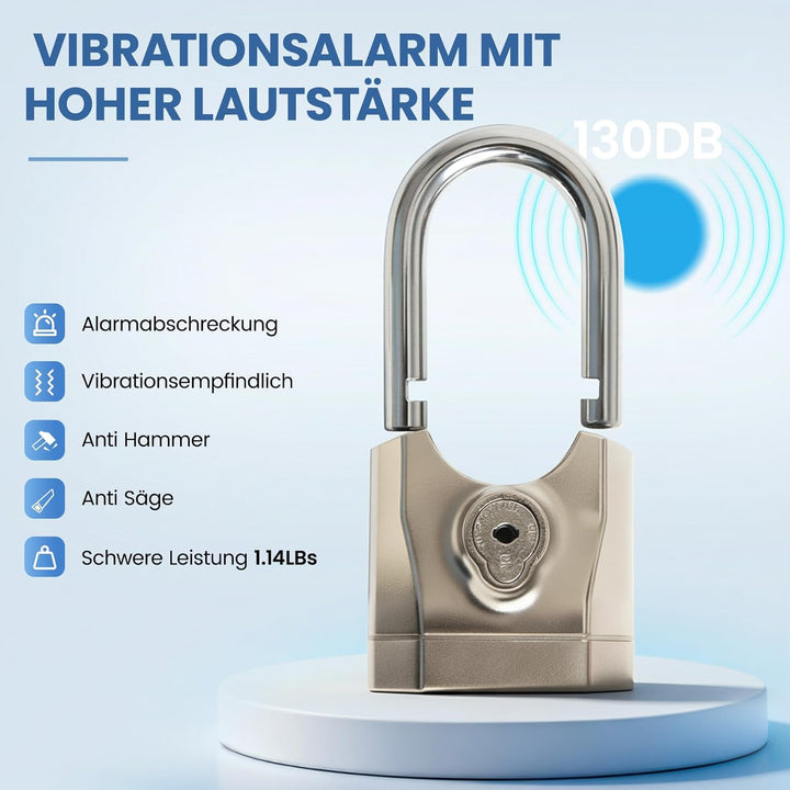 Fahrradschloss mit Alarm 130DB,Kettenschloss Fahrrad Alarmanlage 100cm*12mm mit Mini Bügelschloss, S