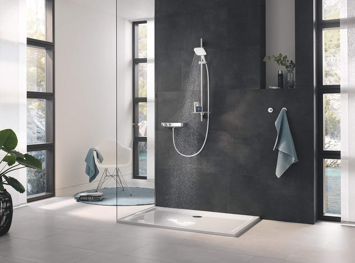 GROHE Rainshower 130 SmartActive Cube | Brausestangenset 3 Strahlarten | Moon White | 26586LS0 Braus