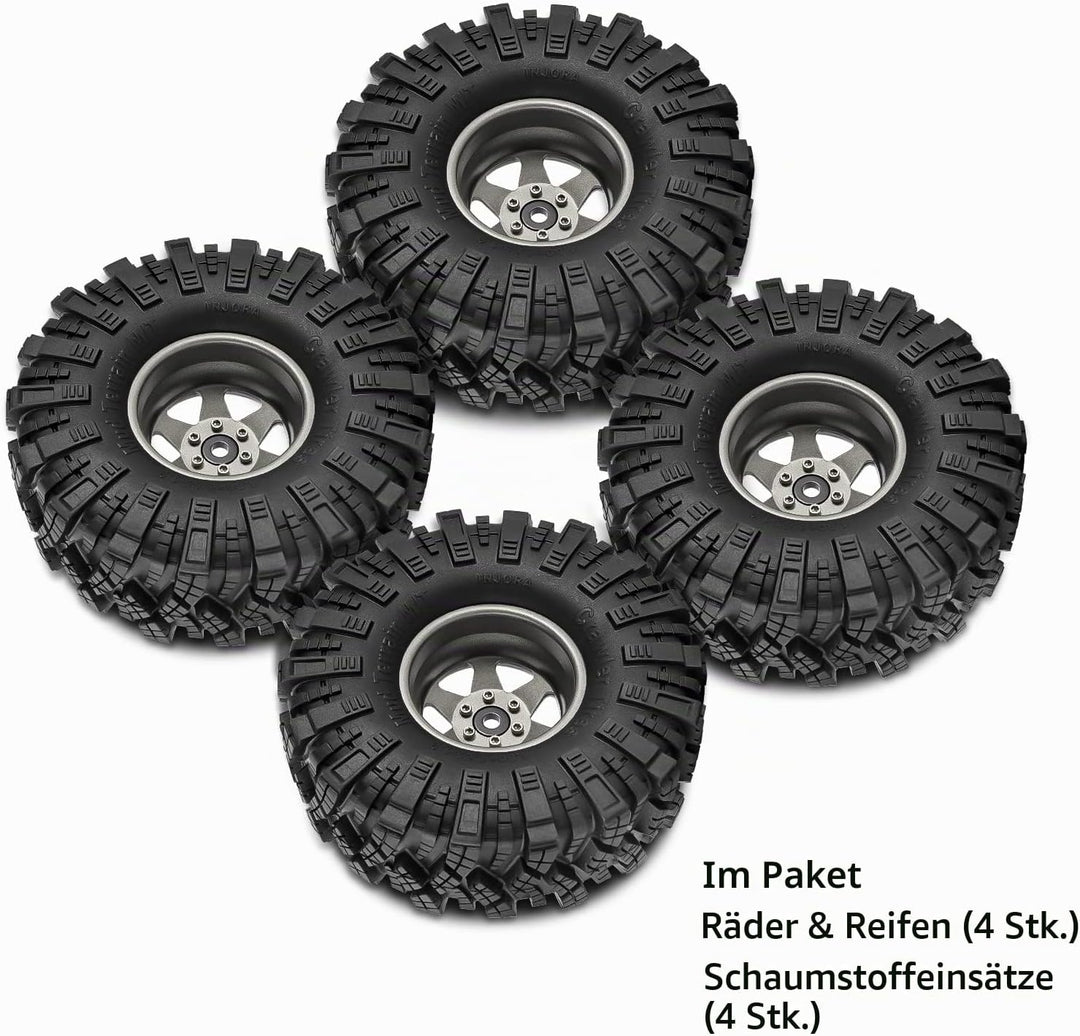 INJORA 1.9 Schlamm Reifen Sat Offset -8.9mm Beadlock Felge für 1/10 RC Crawler Auto Axial SCX10 9004