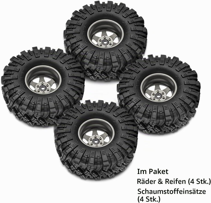 INJORA 1.9 Schlamm Reifen Sat Offset -8.9mm Beadlock Felge für 1/10 RC Crawler Auto Axial SCX10 9004