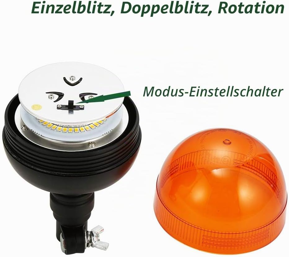 D-TECH 12/24V LED Warnlicht Stroboskoplicht Blinklichter Frontblitzer Rundumleuchte Amber Notlicht-L