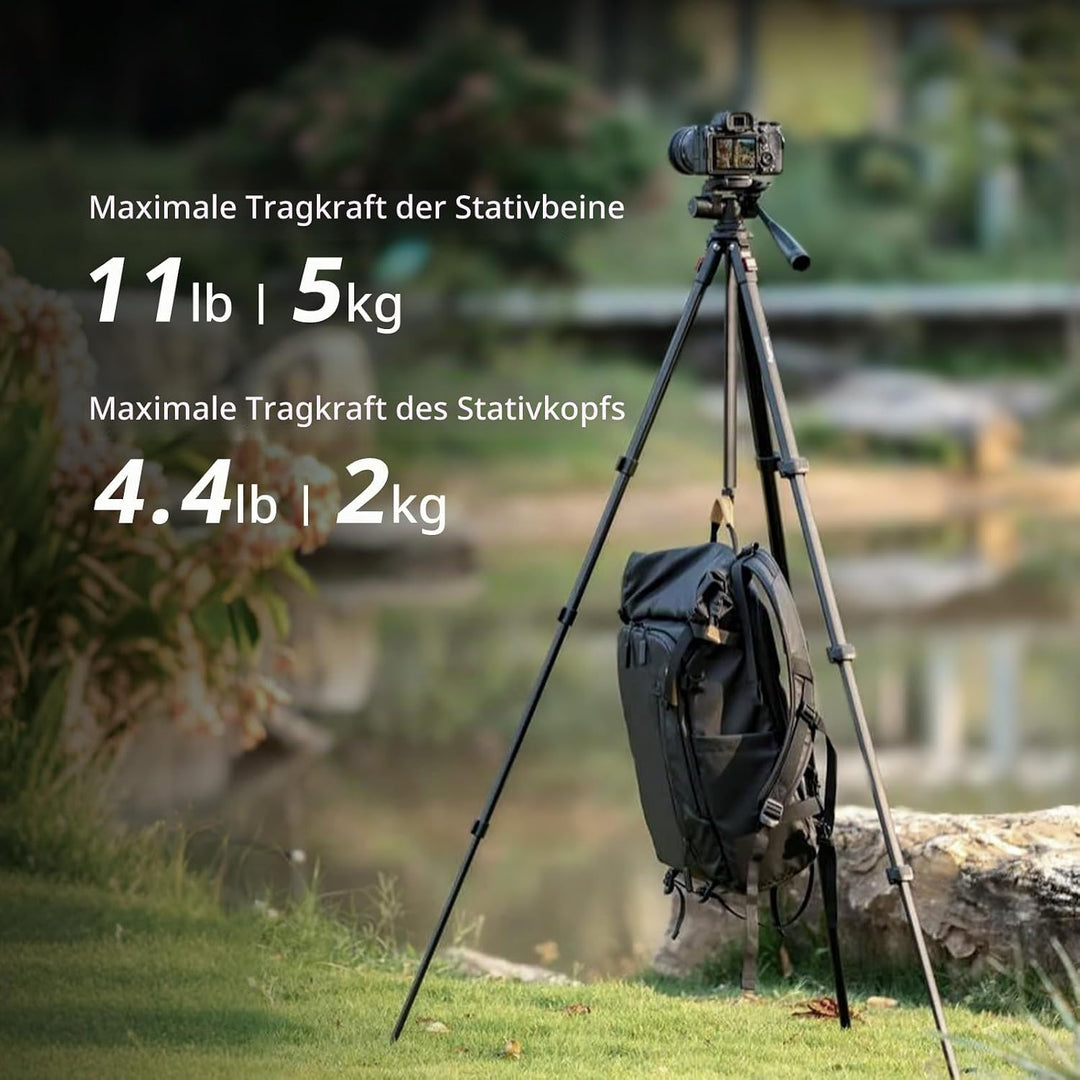 SMALLRIG Aluminium-Kamerastativ AP-30, 67,7 Zoll Reisestativ mit Telefonclip und Tragetasche, Tragba