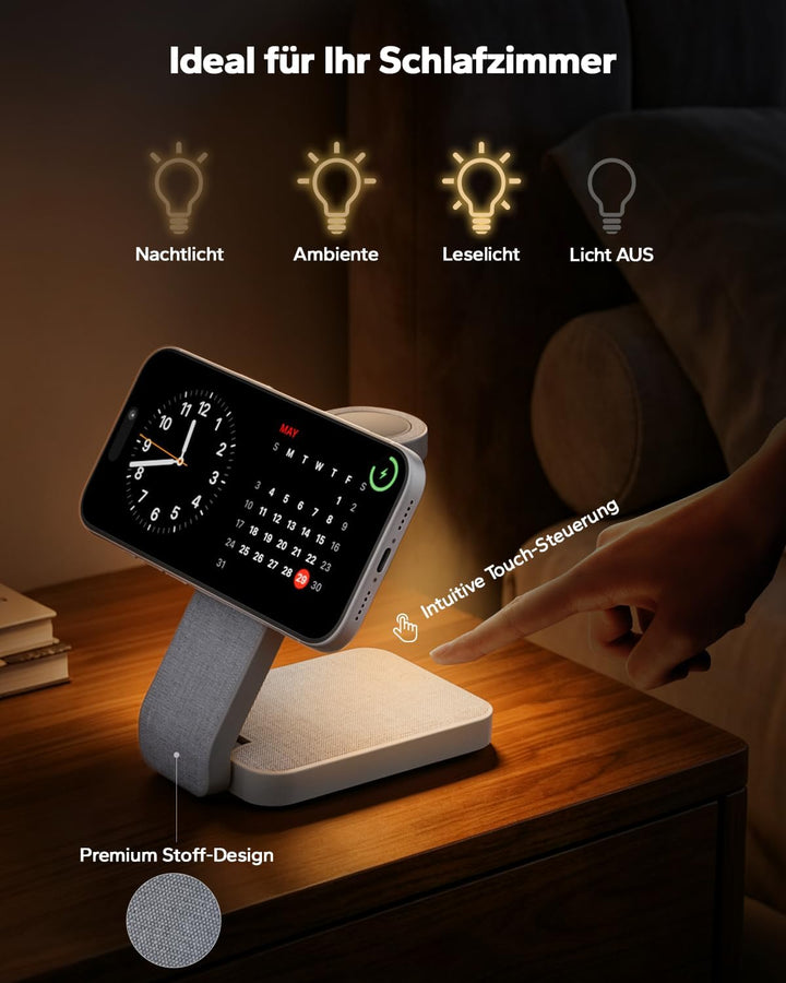 Magsafe Ladestation für Apple Watch und iPhone 3 In 1 Faltbar, iPhone Ladestation Magsafe Ladegerät