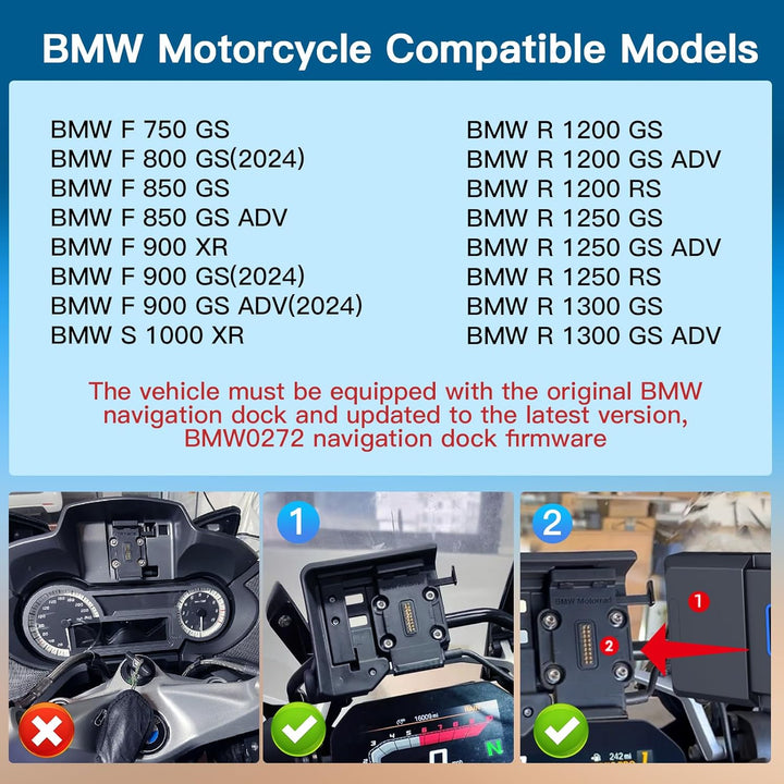 CARabc DB601 Premium 6 Zoll Touchscreen Display für BMW Motorräder mit Kabellosem CarPlay &amp; Android
