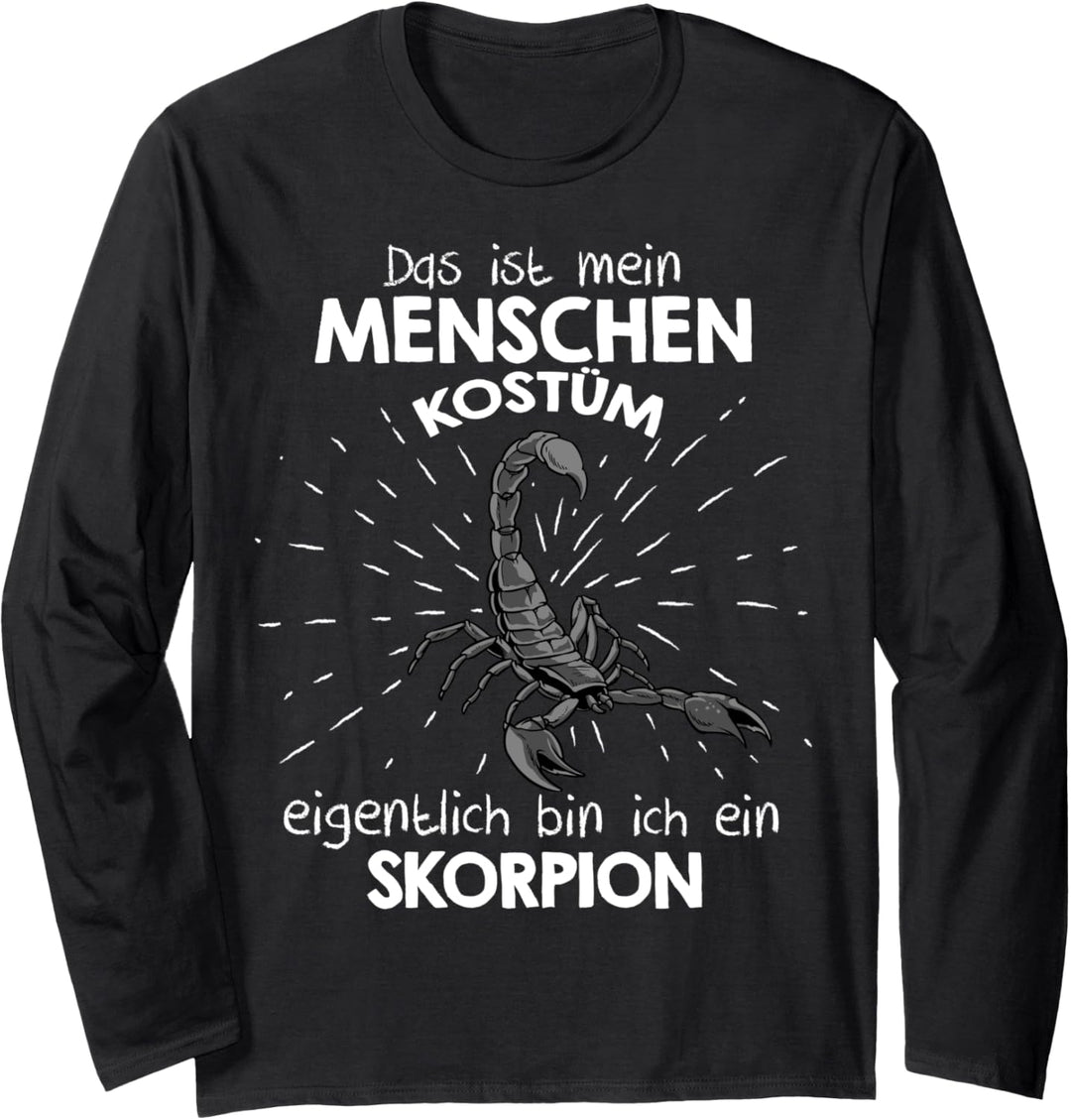Mein Menschen Kostüm Bin ich ein Skorpion, Halloween Outfit Langarmshirt