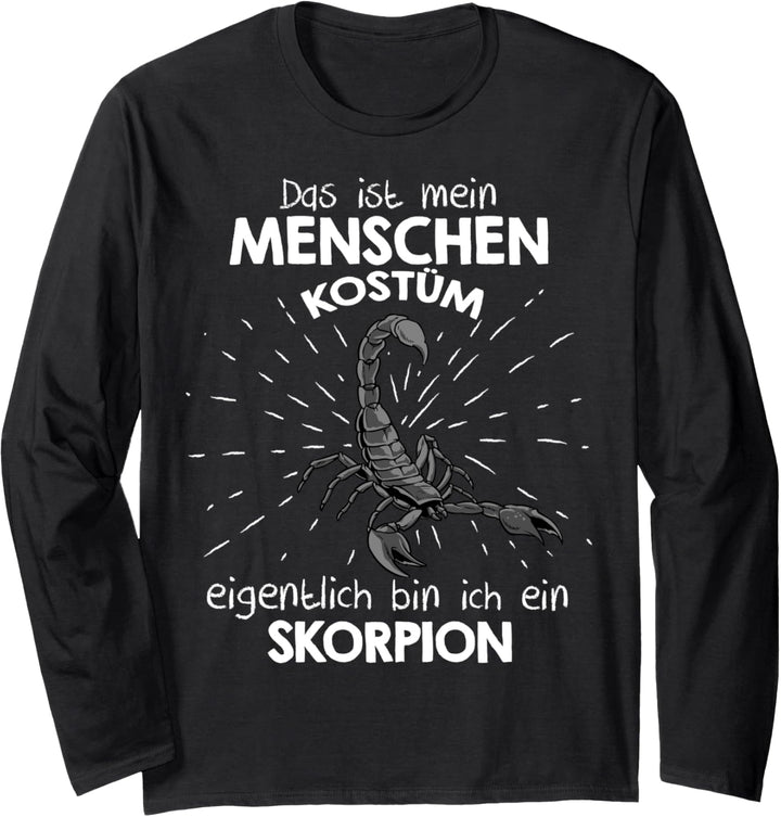Mein Menschen Kostüm Bin ich ein Skorpion, Halloween Outfit Langarmshirt