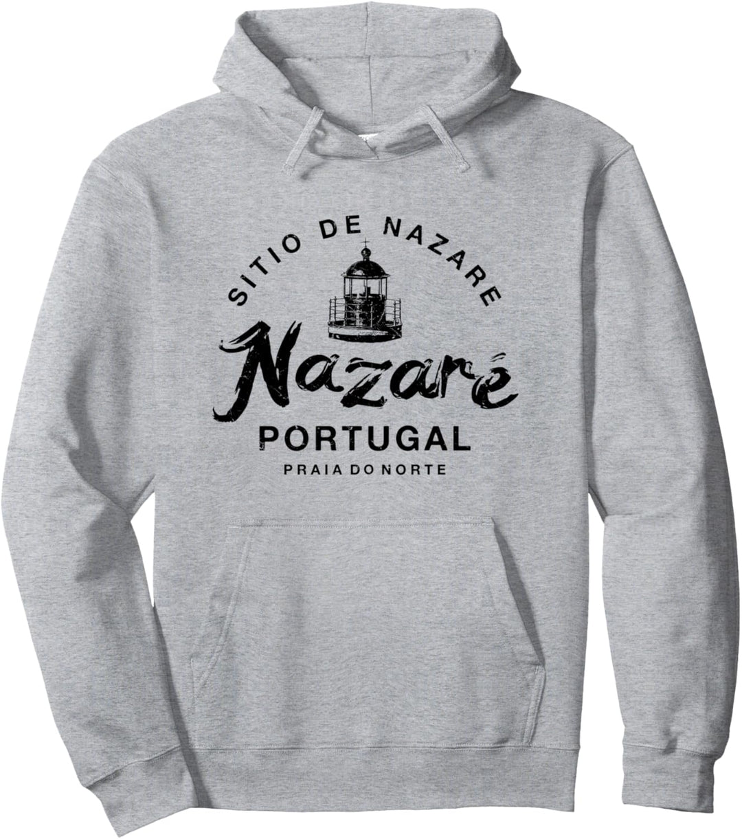 Nazare Portugal Surfen Weinlese Pullover Hoodie