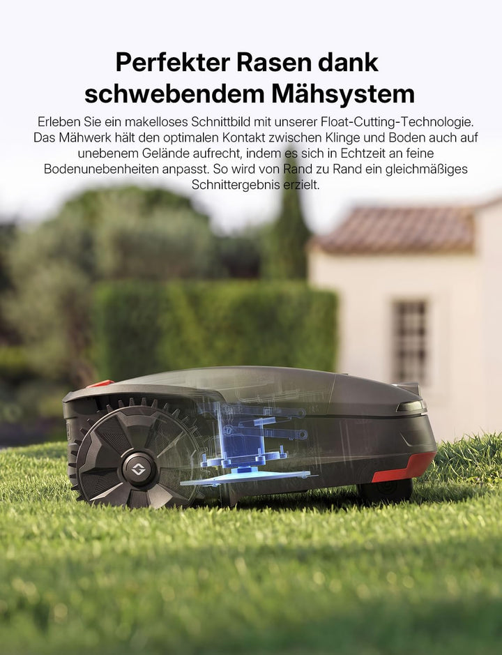 H1 Rasenmäher Roboter mit duales LiDAR & KI-Vision, RTK + VSLAM für 2000 m² Rasenfläche, KI-Hinderni