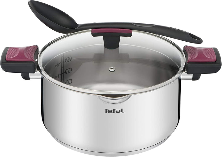 TEFAL Cook &amp; Clip G723SA74 Topfset 10-teilig, Topf 18/20/24 cm, Kochtopf 22cm, Rondel 16cm, Abtropfk
