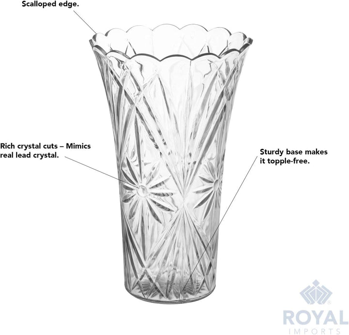 Blumenvase aus Acryl, dekorativer Tafelaufsatz für Zuhause oder Hochzeit, bruchfester Kunststoff, 22