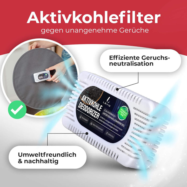 Levio® Gelber Sack Ständer mit Deckel – Müllsackhalter [80L mit Geruchsfilter] – Mülltonne Gelber Sa