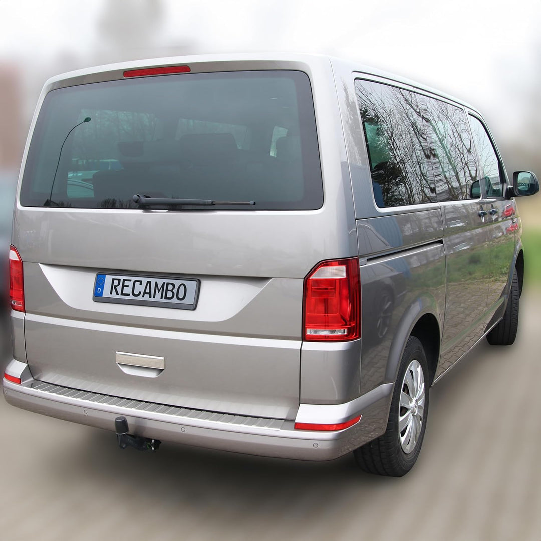 RECAMBO Ladekantenschutz Edelstahl kompatibel für VW T6 | BJ ab 2015 - Hochglanz poliert, Chrom Look