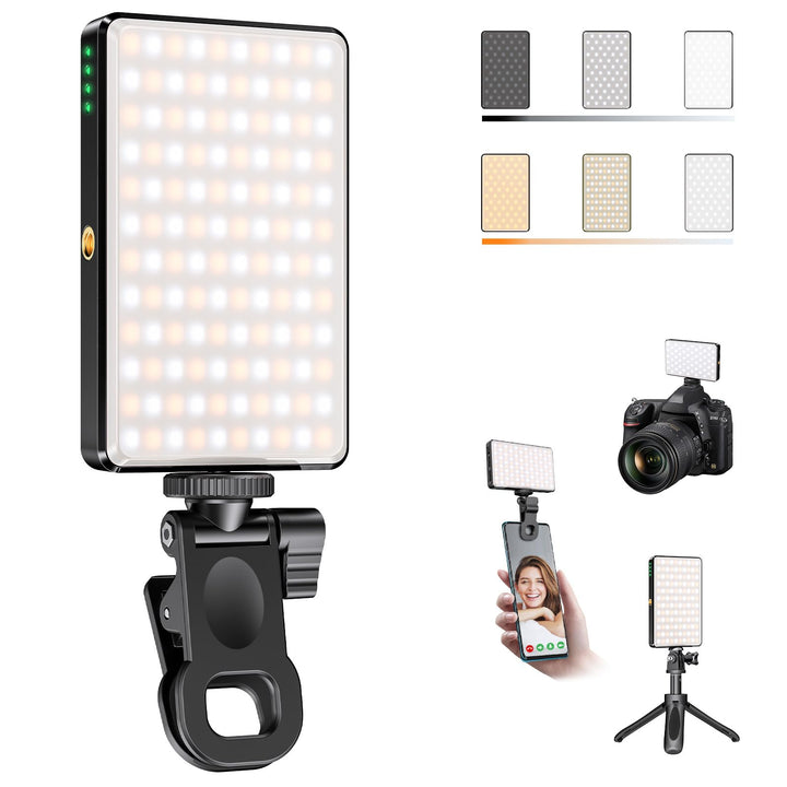 Selfie Licht Handy 120 LED, 2500-9000K Dimmbare Lichmodi Handylicht, 3000mAh Kamera Licht mit Stativ