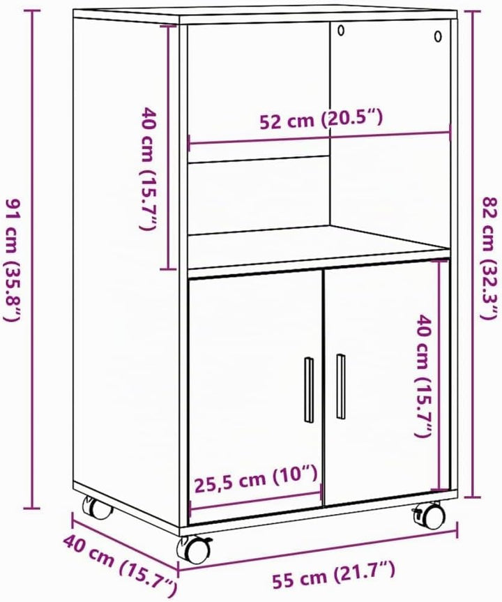 vidaXL Rollschrank, Büroschrank mit Stauraum, Aktenschrank für Wohnzimmer Büro, Bürocontainer Schran