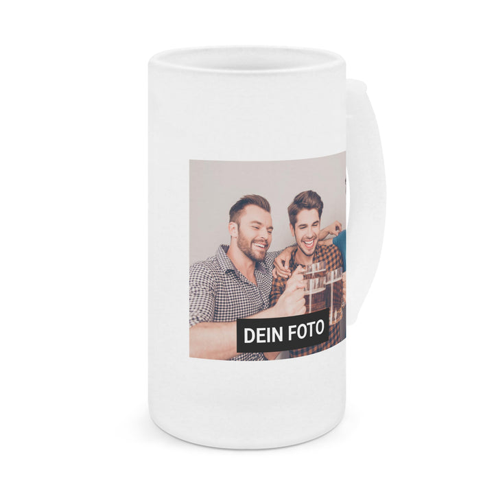 PhotoFancy® - Glas-Bierkrug mit eigenem Bild - Personalisiertes Bierglas mit eigenem Foto selbst ges