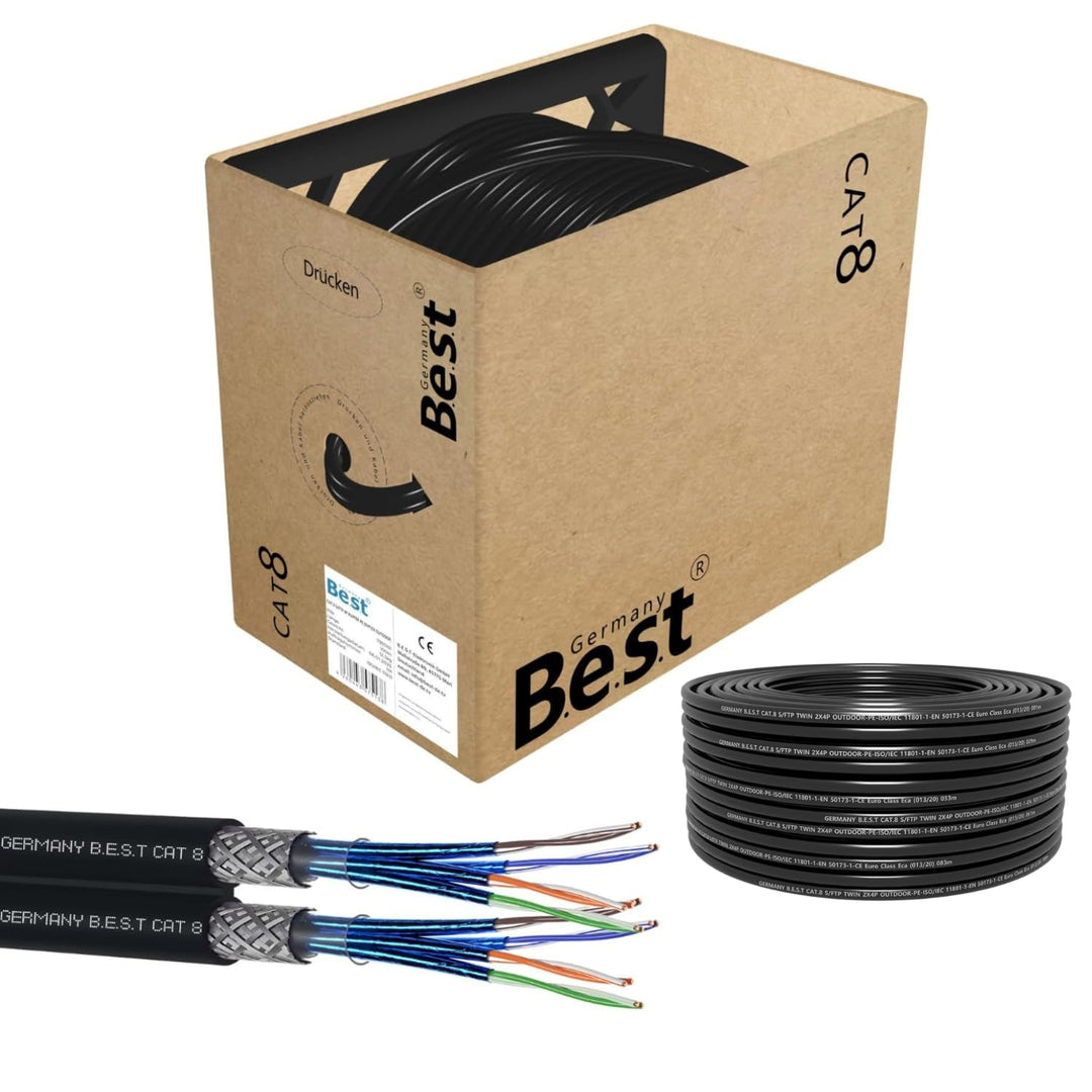 Germany B.e.s.t 100M CAT 8 Duplex Erdkabel Netzwerkkabel Outdoorkabel Kupfer LAN Kabel Ethernetkabel