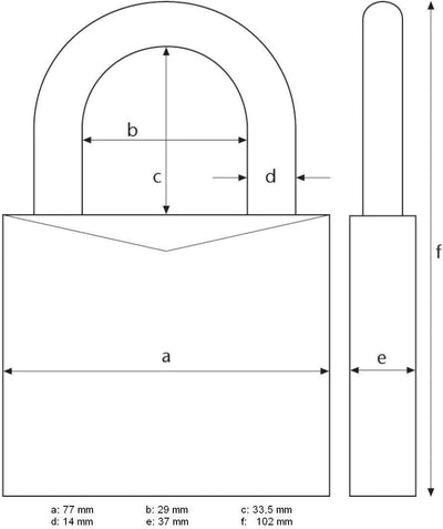 ABUS 43118 Vorhängeschloss, schwarz, 70mm ohne Sicherungskarte 70mm, ohne Sicherungskarte 70mm