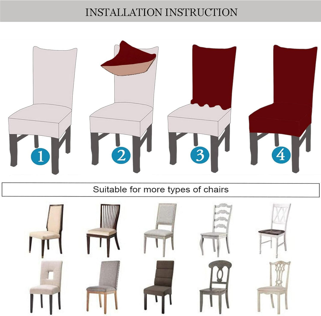 Moderne Stuhlhussen 1er/2er/4er/6er Set, Stretch Stulhhussen Schwingstuhl Elastisch Abnehmbarer Wasc