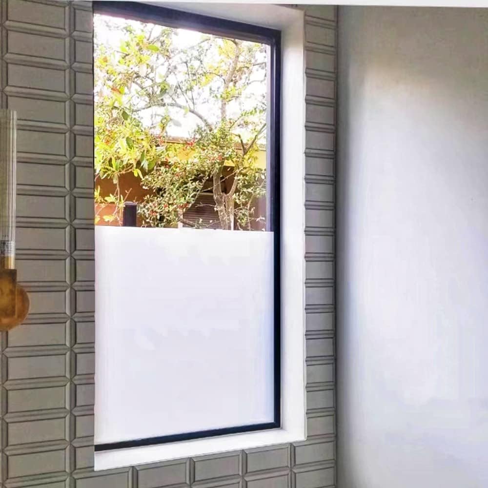 Fensterfolie Selbsthaftend Blickdicht 75x200 cm, Milchglasfolie Selbstklebend Fenster, Statische Sic
