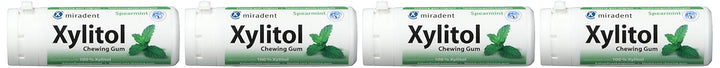 Miradent Xylitol Kaugummi Grüne Minze 30 Stück, 4er Pack (4 x 30 g), 4