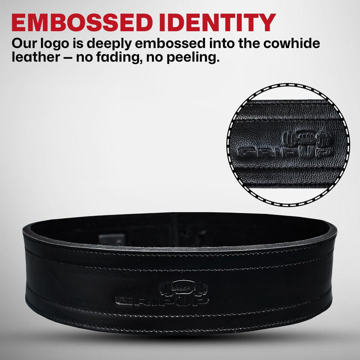 Powerlifting Gürtel 10mm Echtleder mit Hebelschnalle – 4” Gewichthebergürtel für Squats, Kreuzheben