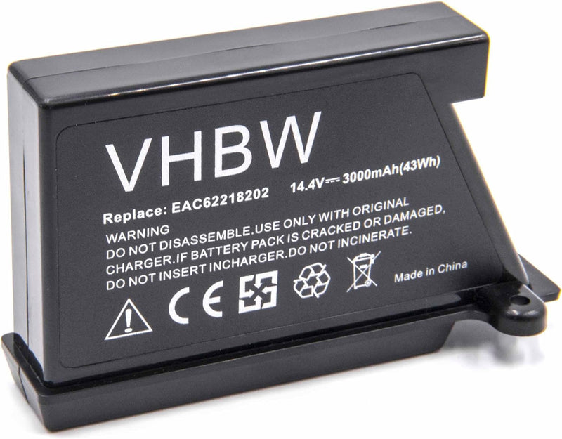 vhbw Li-Ion Akku 3000mAh (14.4V) kompatibel mit Saugroboter Home Cleaner Heimroboter LG HomBot VR112