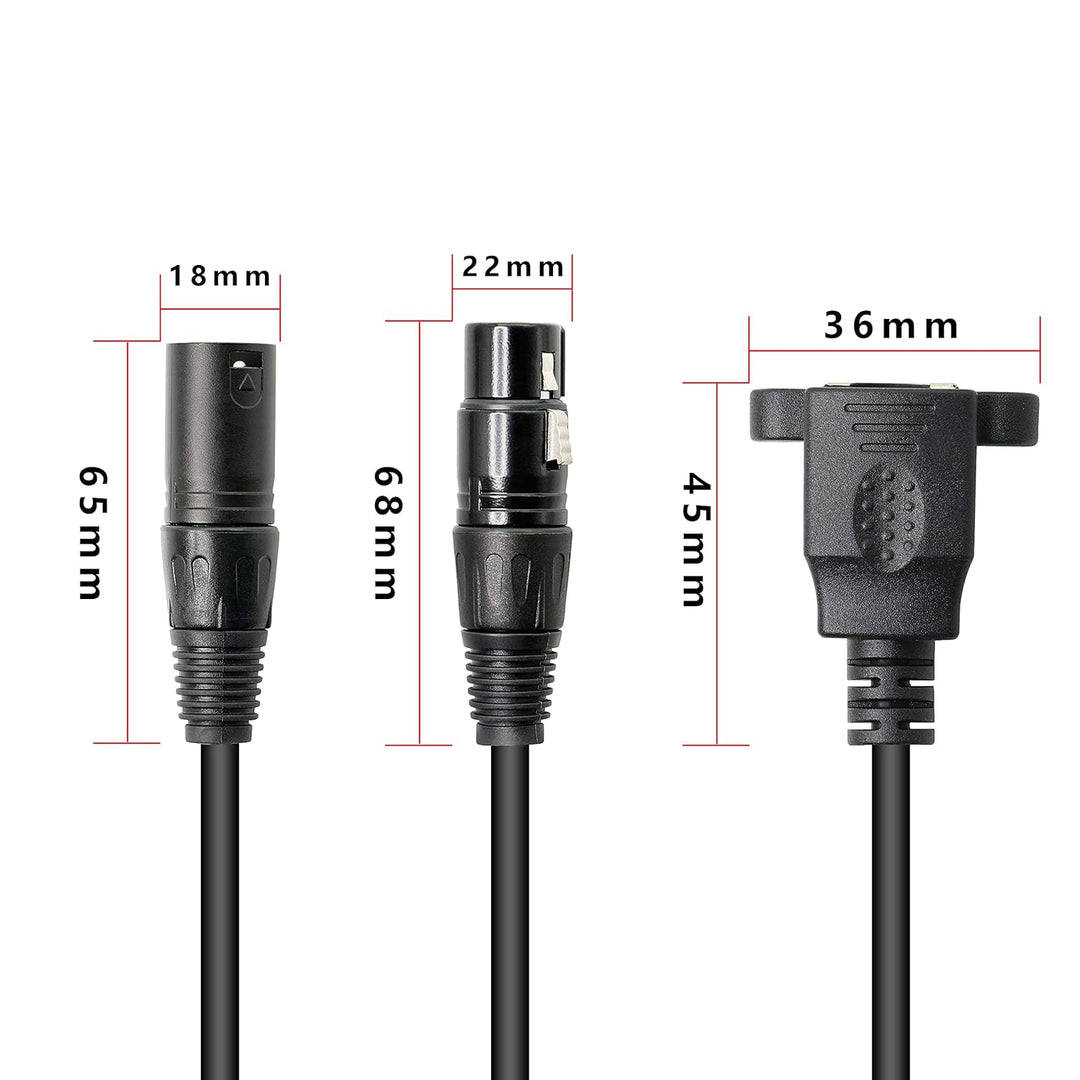 GELRHONR 1 Paar XLR 3pin auf RJ45 Buchse Adapterkabel, XLR Stecker auf RJ45 Netzwerkanschluss Verlän