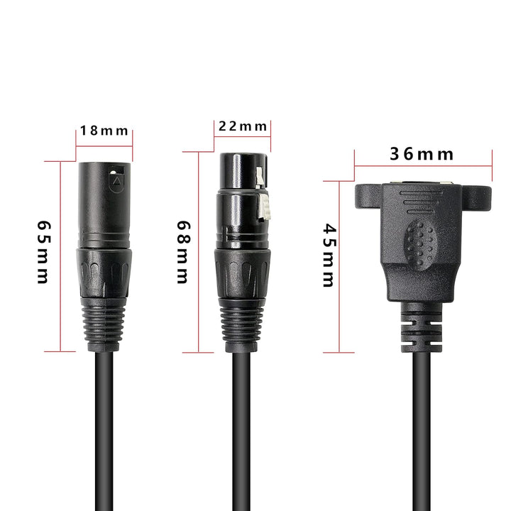 GELRHONR 1 Paar XLR 3pin auf RJ45 Buchse Adapterkabel, XLR Stecker auf RJ45 Netzwerkanschluss Verlän