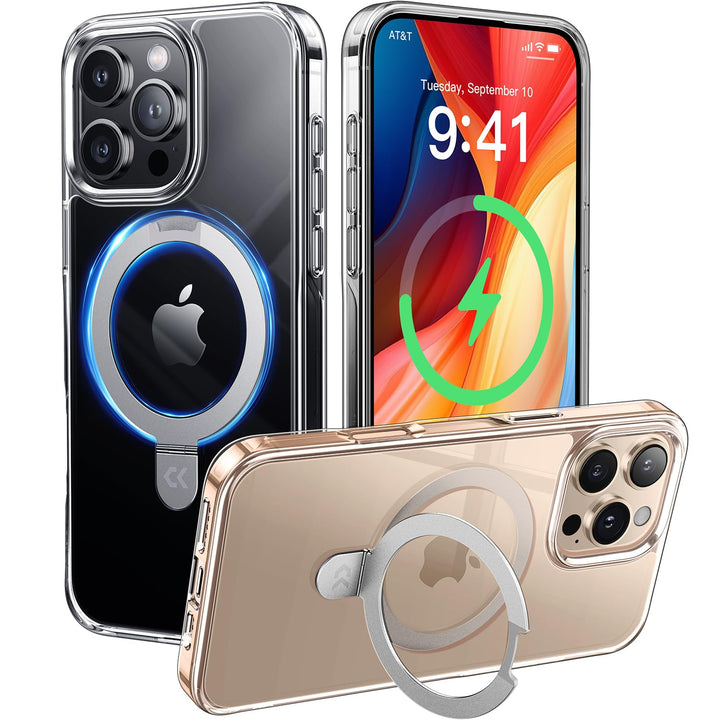 CASEKOO Speziell für iPhone 16 Pro Hülle mit MagSafe & Unsichtbarer Ständer [Militärschutz] [Vergilb