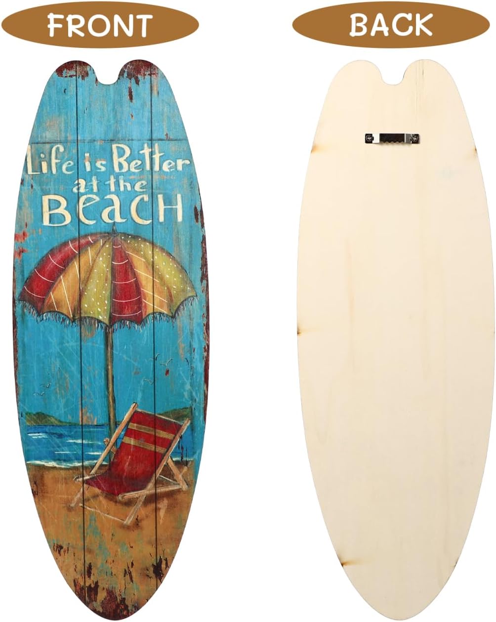 Operitacx 3 Stück Surfbrett-Schilder, Strand-Willkommensschild, Tropisches Bar-Schild, Hängende Orna