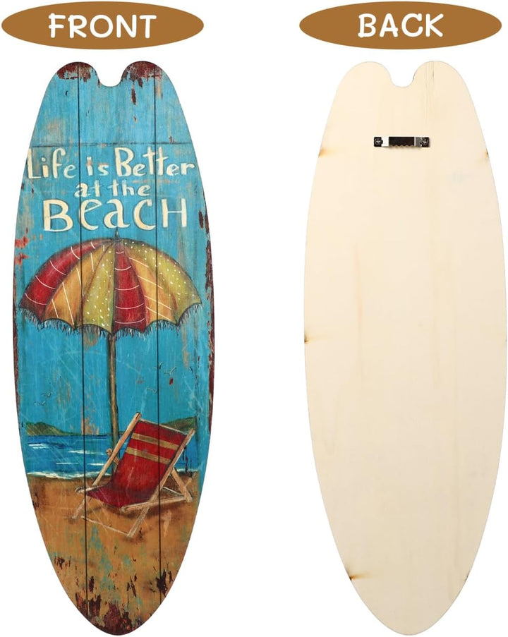 Operitacx 3 Stück Surfbrett-Schilder, Strand-Willkommensschild, Tropisches Bar-Schild, Hängende Orna