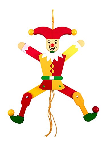 Rudolphs Schatzkiste Holzspielzeug Hampelmann Eulenspiegel bunt Höhe=28cm NEU Spielfigur Hampelfigur
