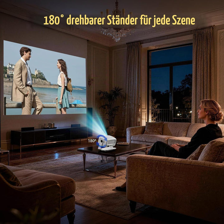 Beamer 1080P, Projektor Heimkino 16000L mit Bluetooth 5.2＆WiFi 5G, Elektrische Fokus Projector Unter