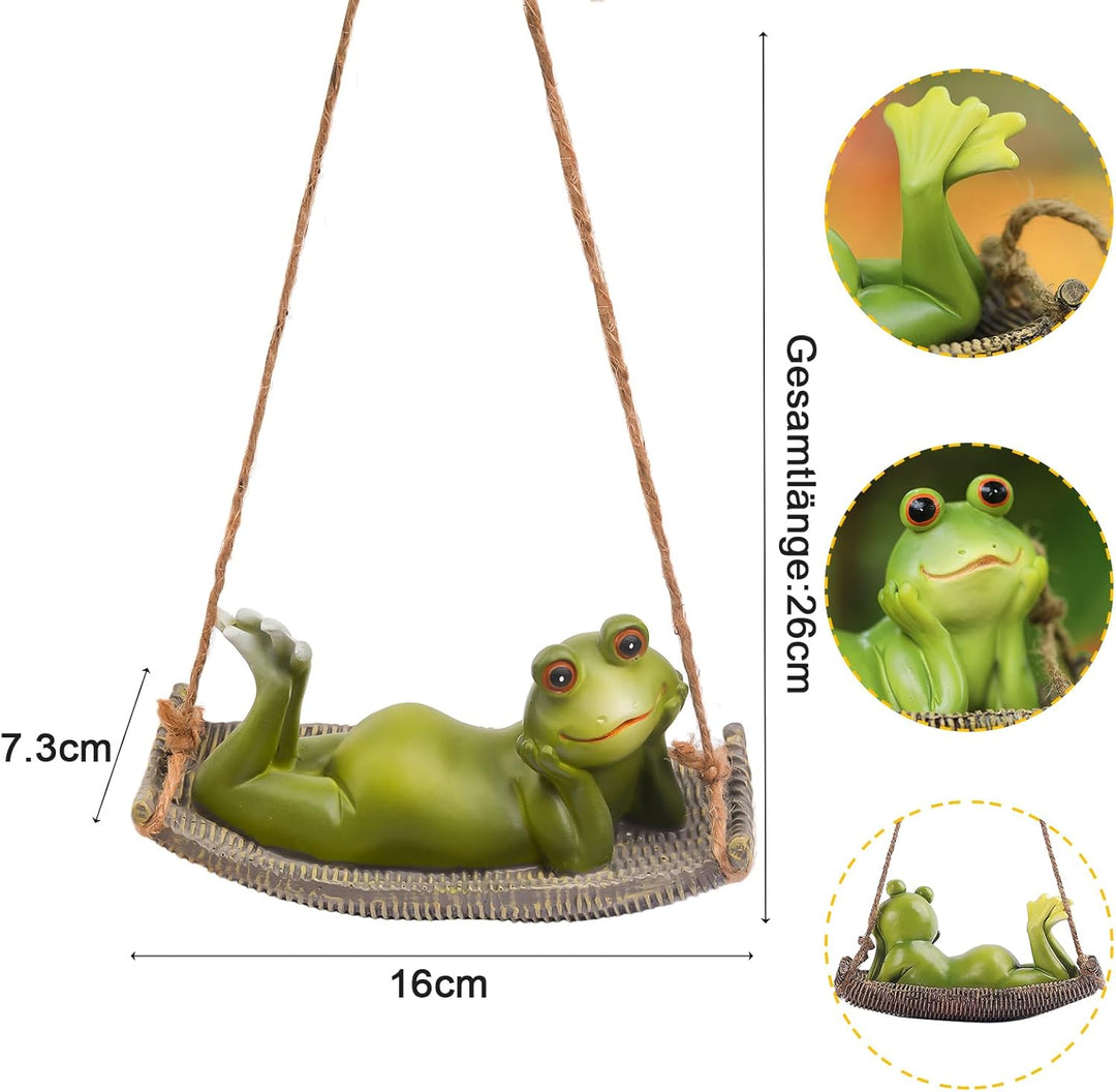 Gartenfrosch-Statuen, hängende Frosch-Gartenfiguren, Dekorationen für drinnen und draussen, Baumschm