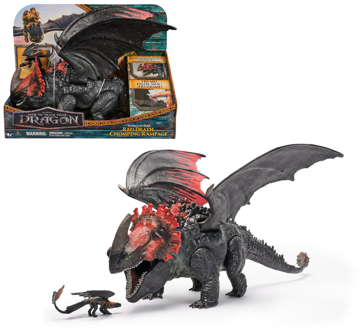 Dreamworks How to Train your Dragon, Actionfiguren-Set mit Roter Tod-Drachenfigur und kleinem Ohneza