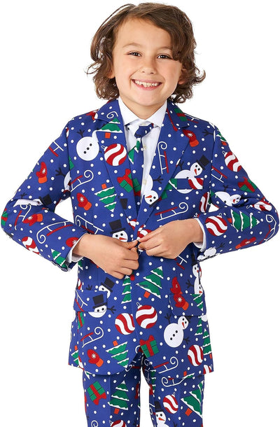 Suitmeister Weihnachtsanzug für Jungen - lustige hässliche Weihnachtskleidung mit echten Lichtern -