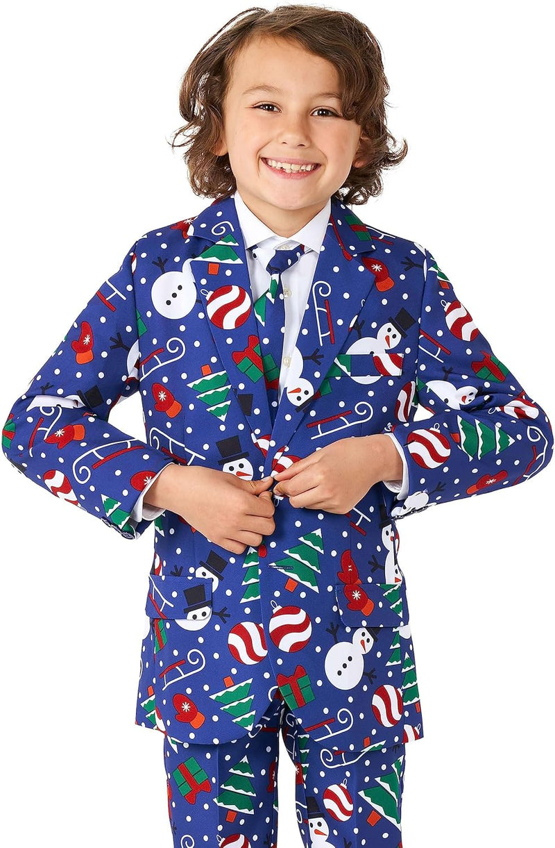 Suitmeister Weihnachtsanzug für Jungen - lustige hässliche Weihnachtskleidung mit echten Lichtern -