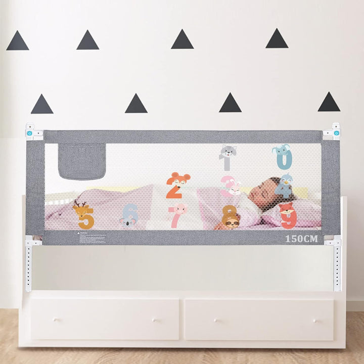 Sentasi Rausfallschutz Kinderbett 150CM, Rausfallschutz Bett Con Elevación Vertical, Baby Bettgitter