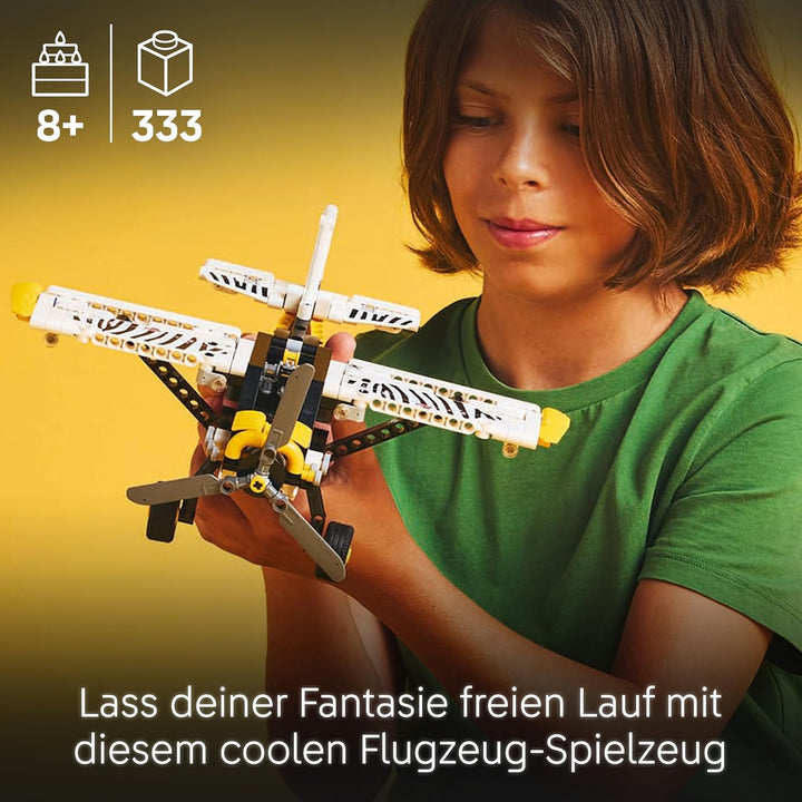 LEGO Technic Propellerflugzeug, Baubares Flugzeug Spielzeug für Kinder, Geschenk für Jungen und Mädc