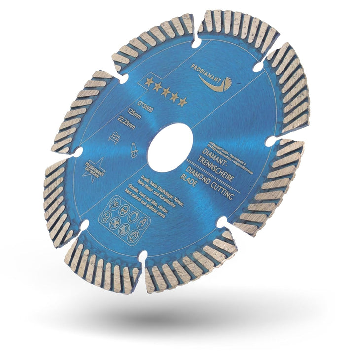 PRODIAMANT Fastcut Highspeed Diamant-Trennscheibe 125 mm x 22,23 mm für sehr harte Baustoffe wie Kal