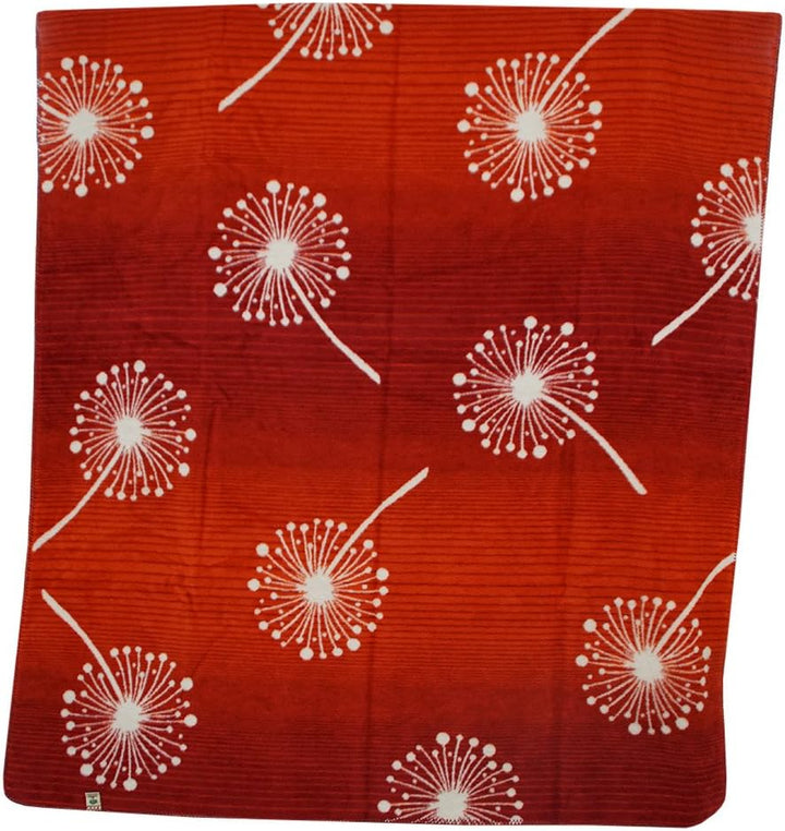 Richter Textilien Decke Pusteblume 150 x 200 cm Bio-Baumwolle Mohn