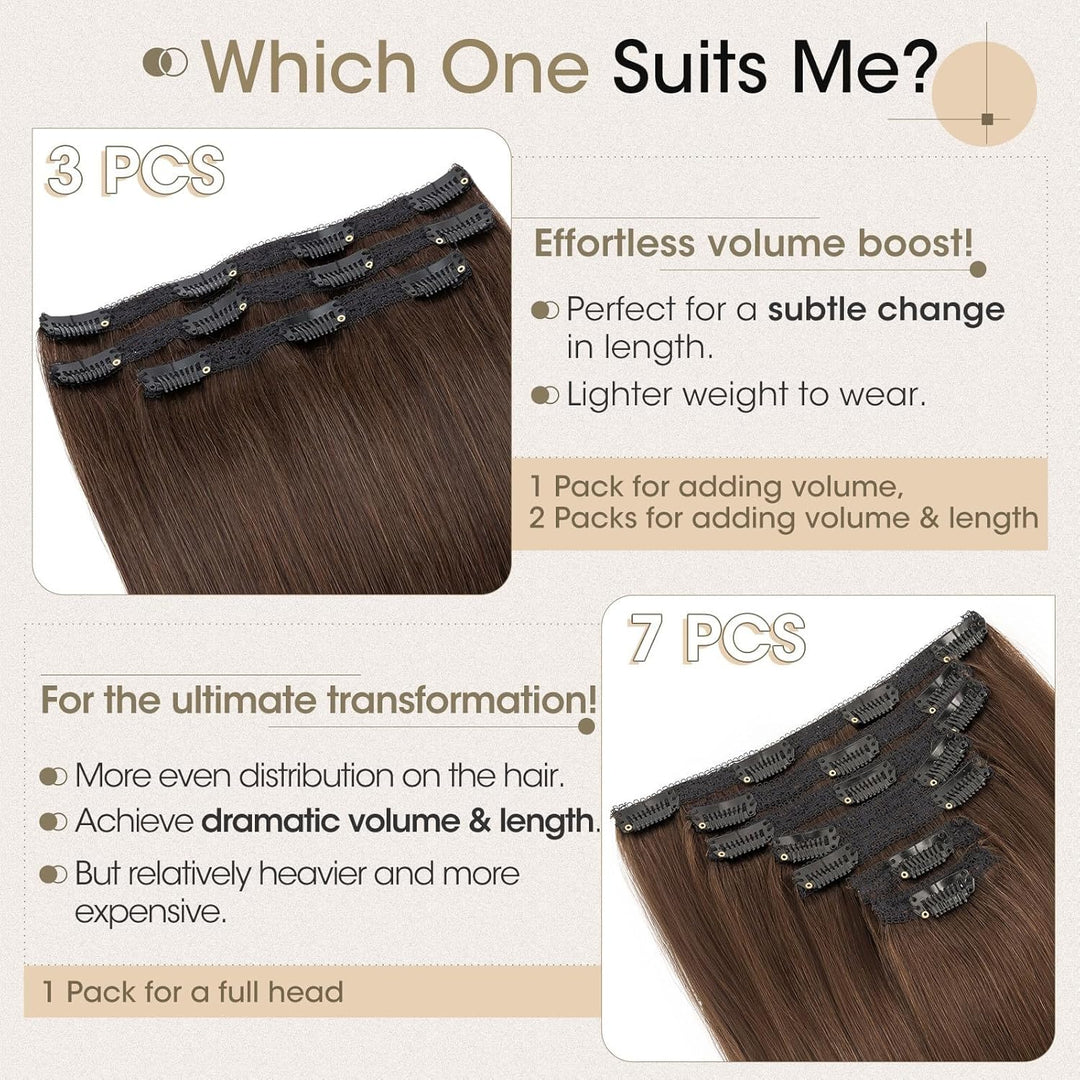 Rich Choices Clip in Extensions Echthaar Extensions Clip in Haarverlängerung Echthaar Remy Human Hai