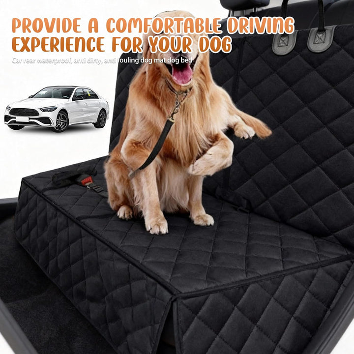 Hundedecke Auto Rückbank, 135x120cm Wasserdicht Kratzfest rutschfest Autoschondecke Hund Rücksitz mi