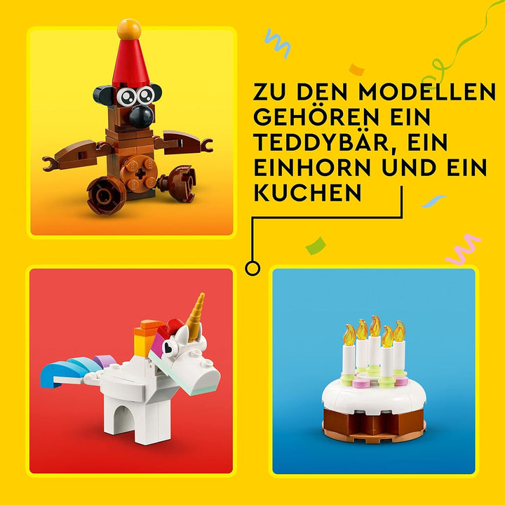 LEGO 11029 Classic Party Kreativ-Bauset Bausteine-Box, Familienspiele zum gemeinsamen Spielen, enthä