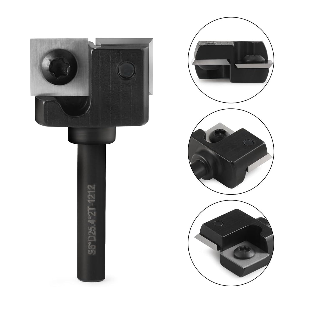 Trvoxviq Planfräser 8mm schaft 2 Flöten 25.4mm Planfräser mit 10 Austauschbaren Hartmetallmessern (1