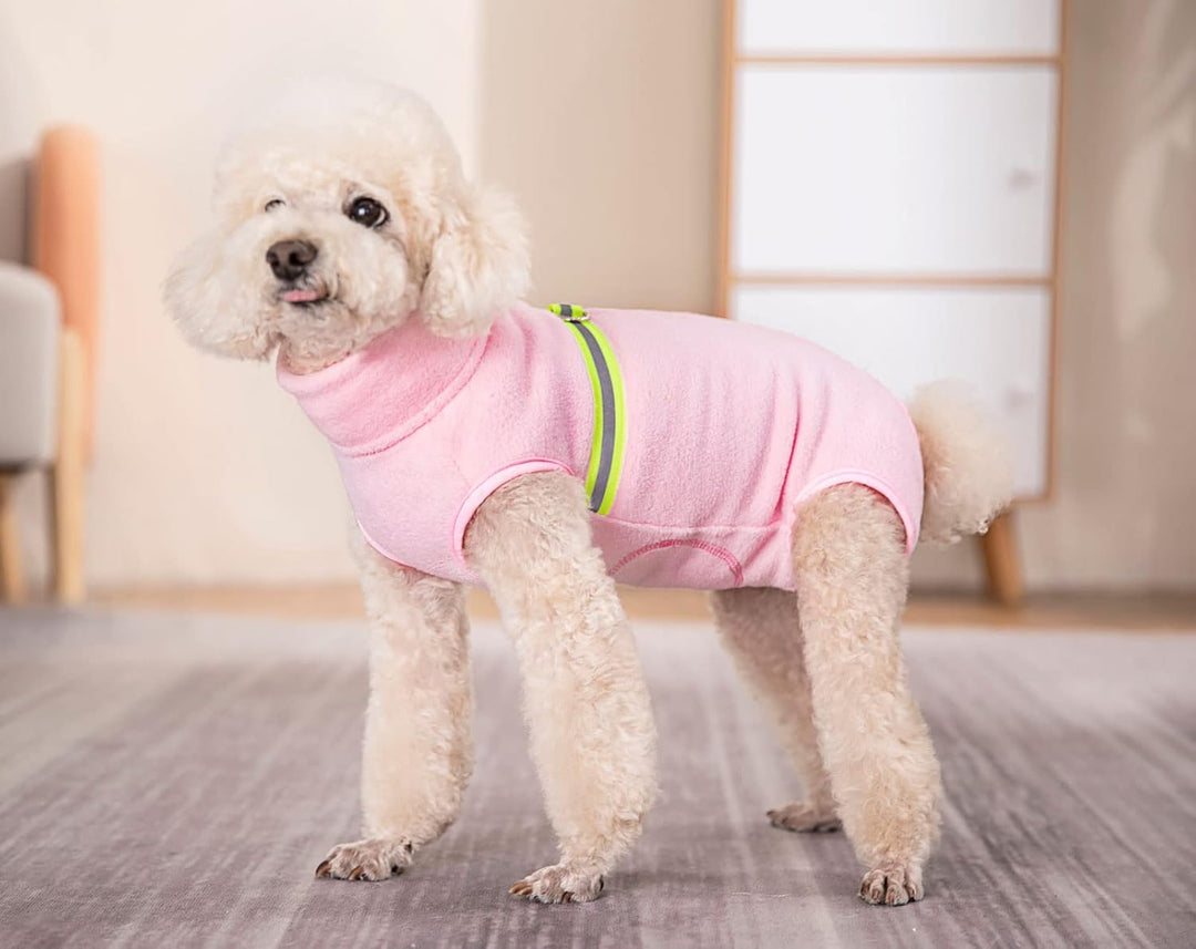 Kleiner Hundepullover, weiches Fleece mit reflektierender Weste, Hunde-Sweatshirt, Welpen-Winterklei