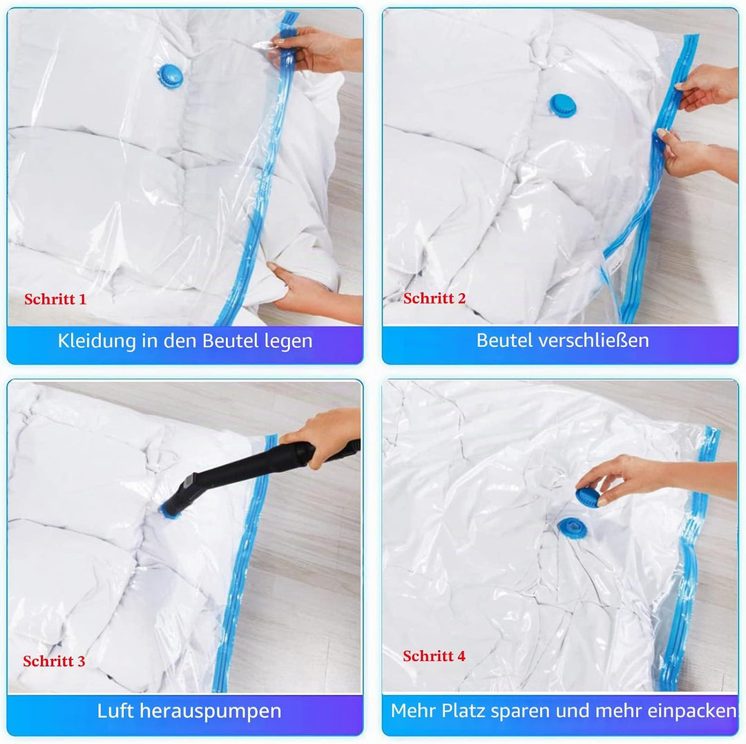 4 Paket Vakuumbeutel Aufbewahrungsbeutel Reise 2XL(120 x 80 cm)+2L(100 x 700 cm) Aufbewahrungsbeutel